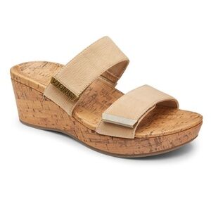 VIONIC Pepper Ruched Cork Wedge Sandal Size 7